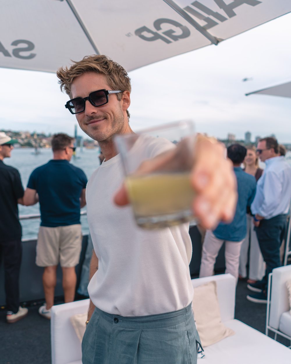 Nick Slater on the water in Sydney